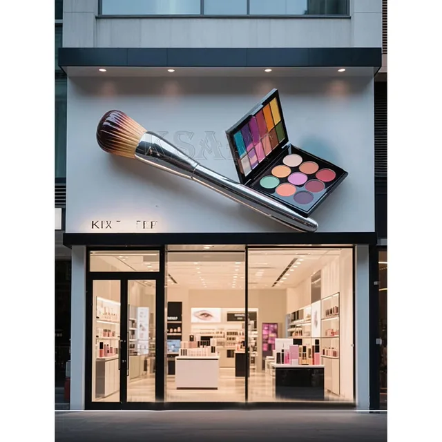 For Sale: New Cosmetic Store Storefront Sculpture Installation, Cosmetic Brush and Eyeshadow Palette Sculpture Ornaments