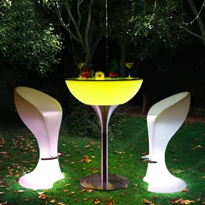 Modern Portable LED Light-Up Bar Table Waterproof for Home Bar or Living Room for Events