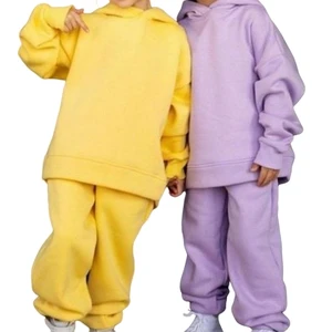 Boy Girl Fall Tracksuit Sportswear Outfit Solid Sweatsuit Sweatshirt Pullover Top  Pants Set Hoodies for Kids
