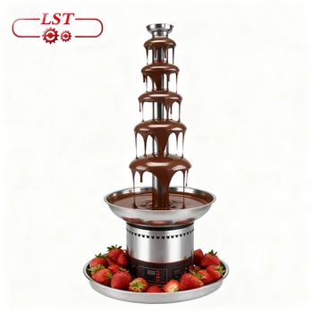 2025 LST Professional 4/5/6/7 Layers Stainless Steel Commercial Chocolate Fountain Waterfall Fountain Hot Dispenser Machine