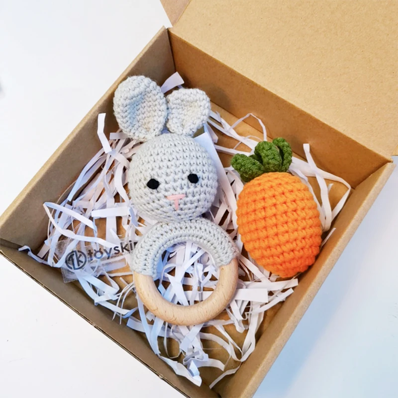 Органический хлопок Amigurumi вязание крючком Koala детские погремушки деревянный Прорезыватель