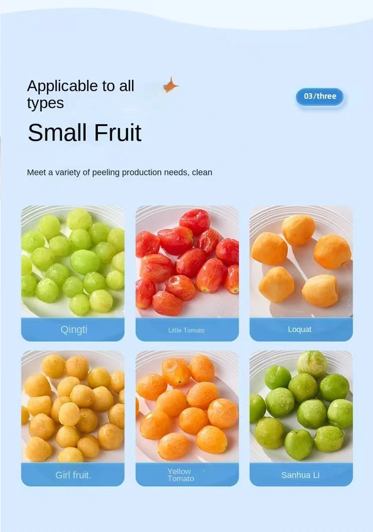 Small Automatic Kitchen Appliances Fruit & Vegetable Peeling Machine for Grapes Plums Tomatoes Garlic