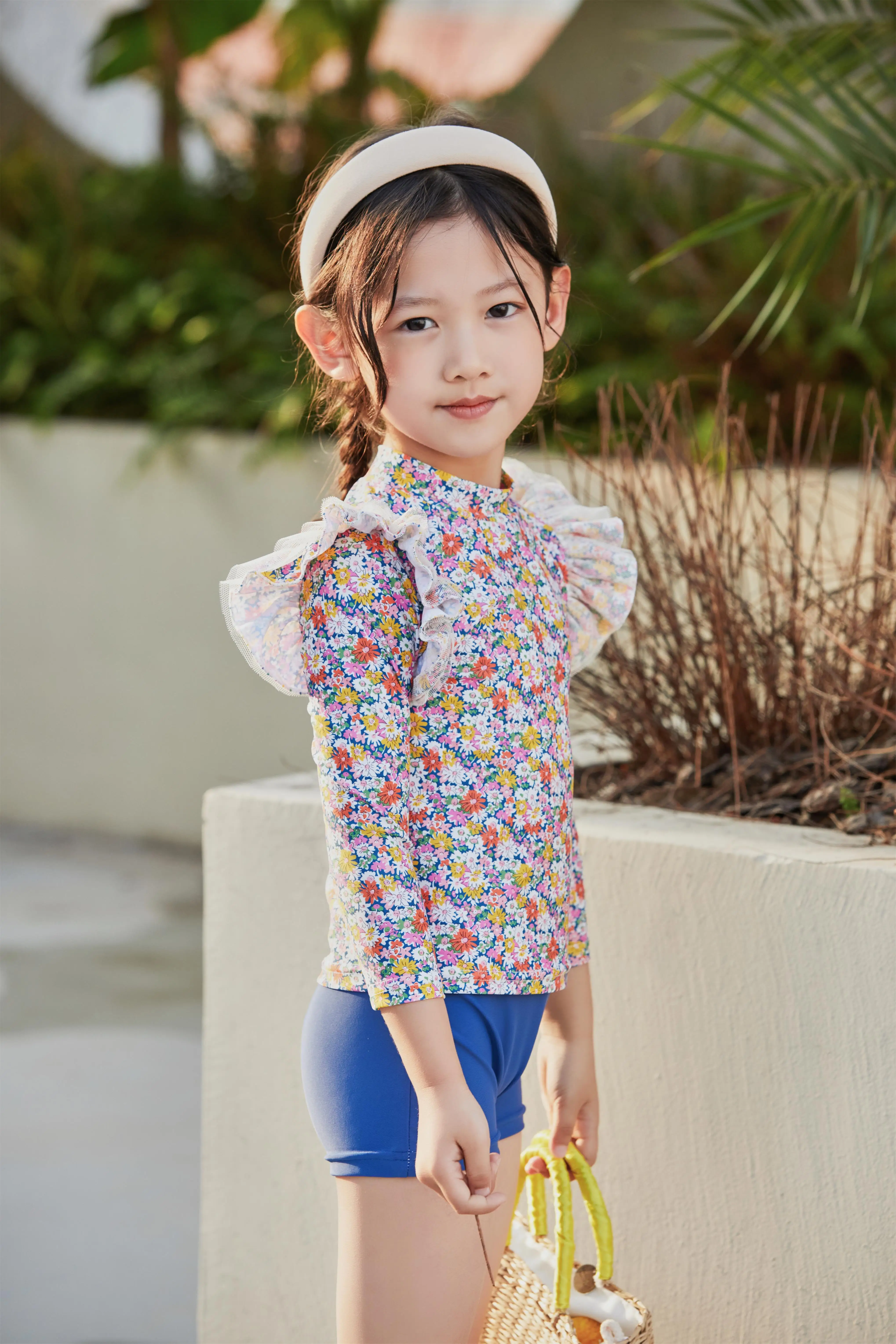 Swimwear Beachwear Kids Two Piece Swimwear Girl Swimsuit Long Sleeve ...