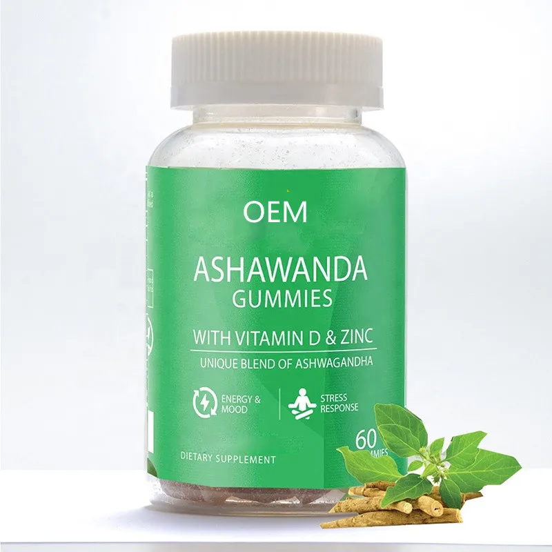 Custom LOGO Ashwagandha Maca Root Gummies Supplements and l Theanine Gummies