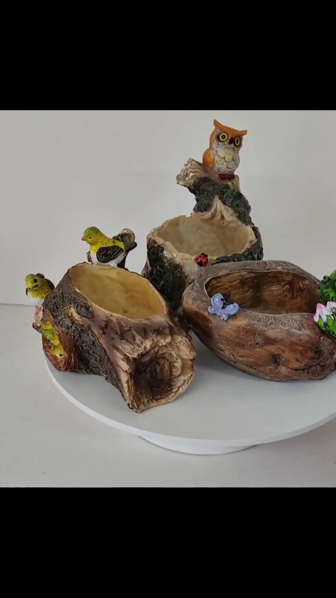 Wholesale Garden Decor Resin Sweet Home Round Cacti Succulent Plant Pot