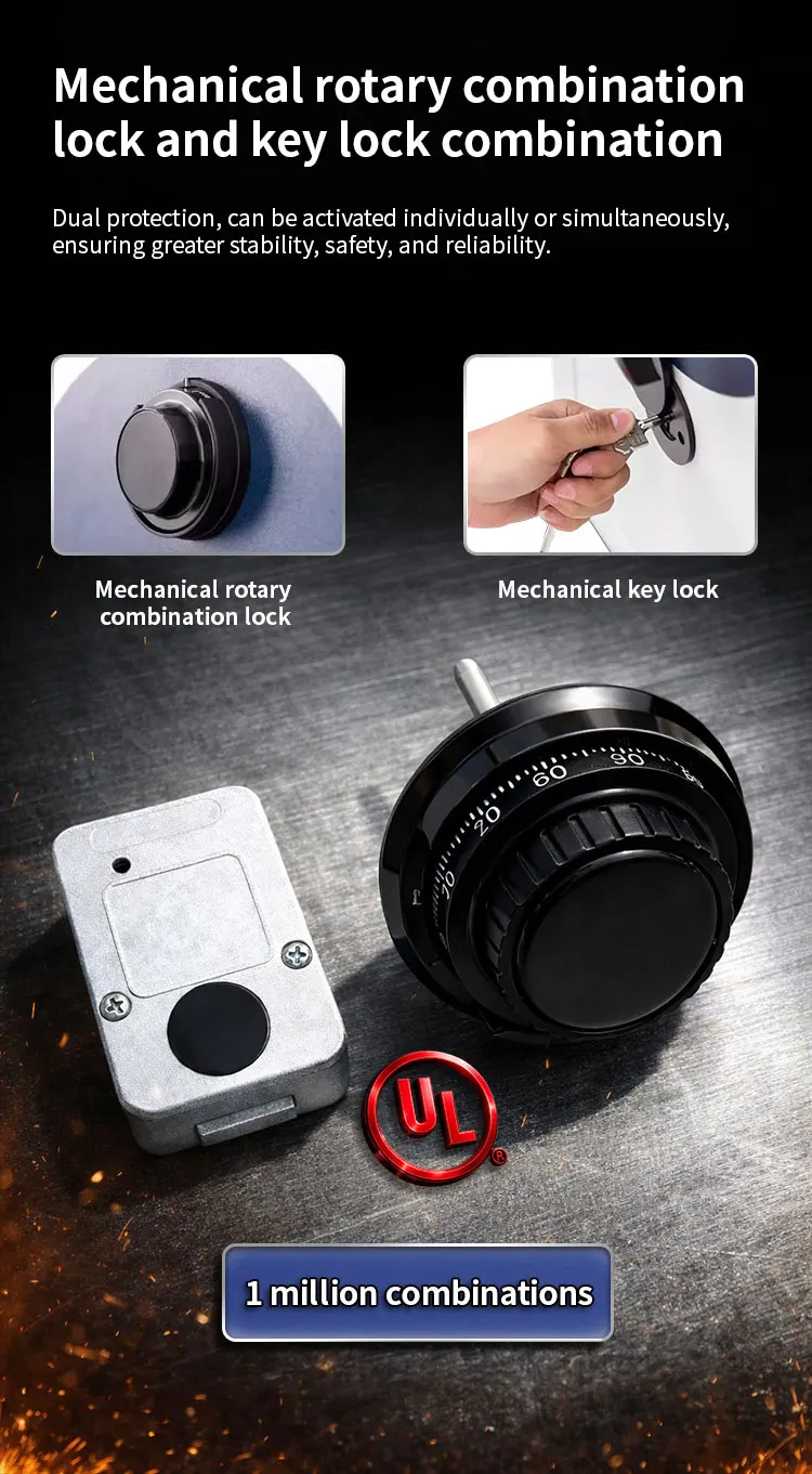 mk 894 ceqsafe digital fingerprint combination lock white 50mm door thickness two hours fireproof home safe box-4