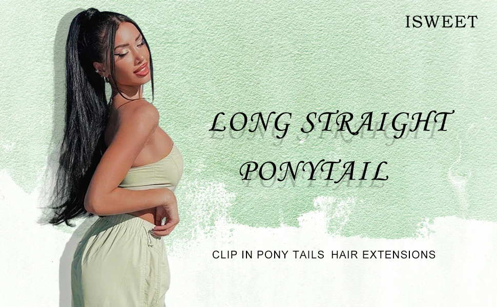 Isweet Long Ponytail Extension For Black Women 28\u201d Natural
