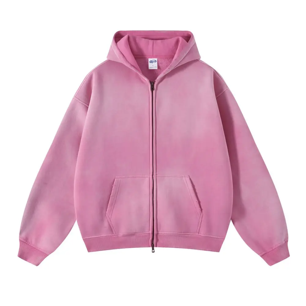 Custom Embroidery French Heavyweight Distressed Acid Wash