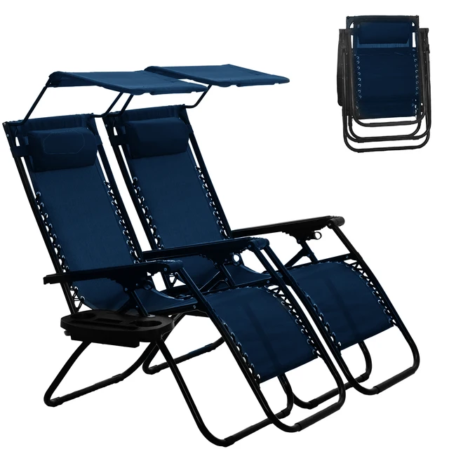 Comfortable outdoor lounge chair with canopy