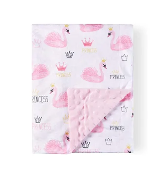 Newborn Growing 100% Polyester Super Soft Minky Flannel Fleece Baby Dot Blankets