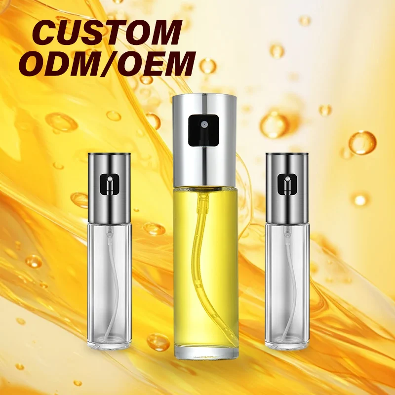 High Quality Promotion Olive Easy Clean Oil Dispenser Sprayer Bottle for Kitchen Cooking Glass Oil Spray Bottle Wholesaler