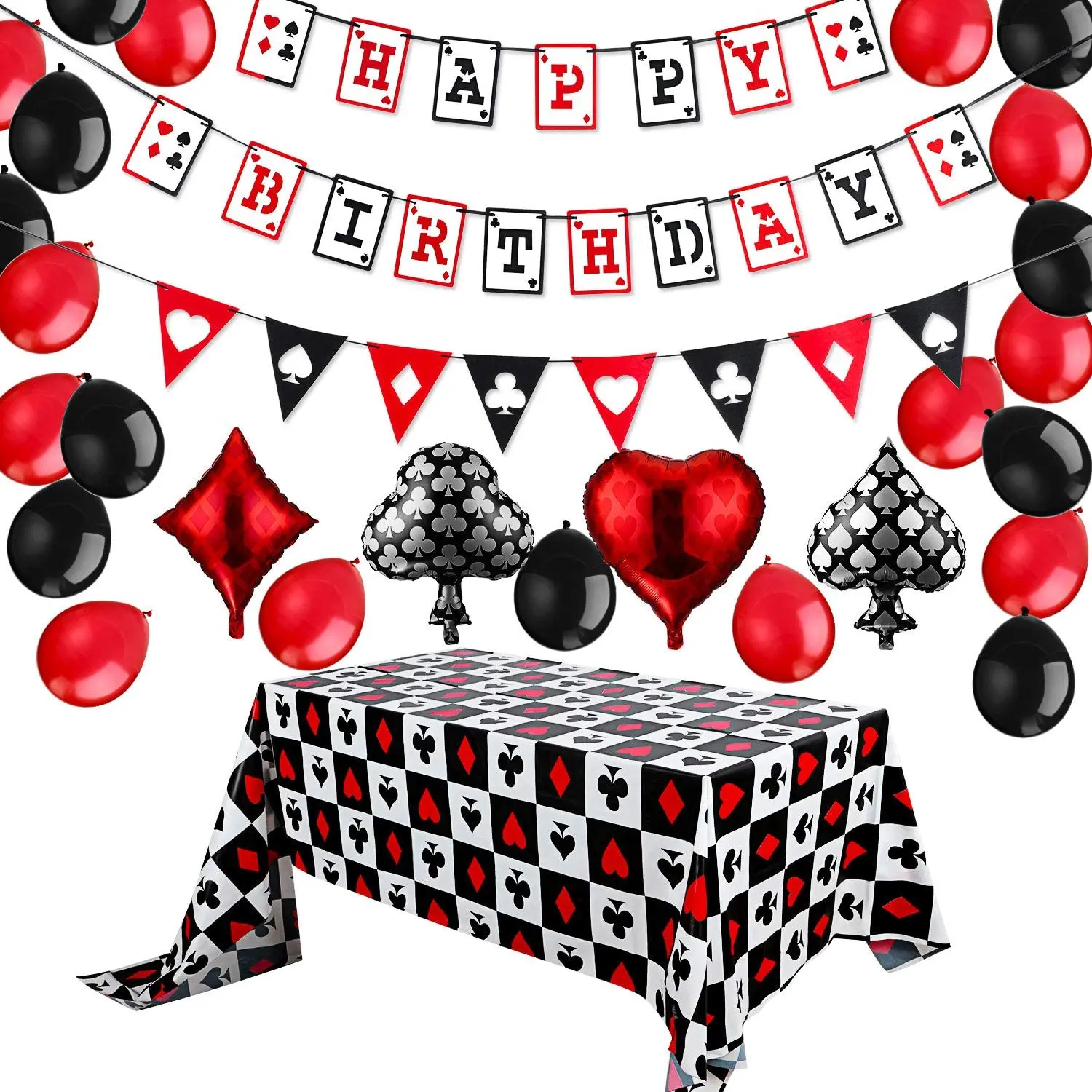 Casino Birthday Party Decorations Happy Birthday Banner Casino Balloons Casino Triangle Bunting Poker Party Supplies Buy Las Vegas Theme Casino Party Decoration Casino Nights Party For Baby Shower Carnival Theme Party Decoration Favor