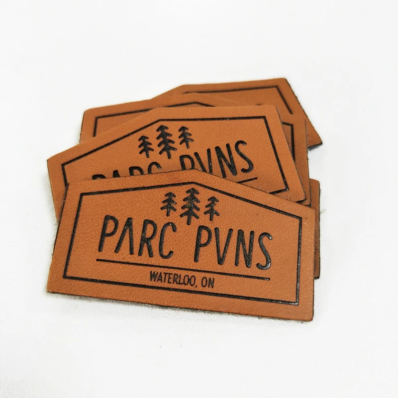 Patch Embossed Logo Leather Patches with Adhesive OEM Leather Labels Manufacturer Custom Leather Luxury Garment Labels 100pcs