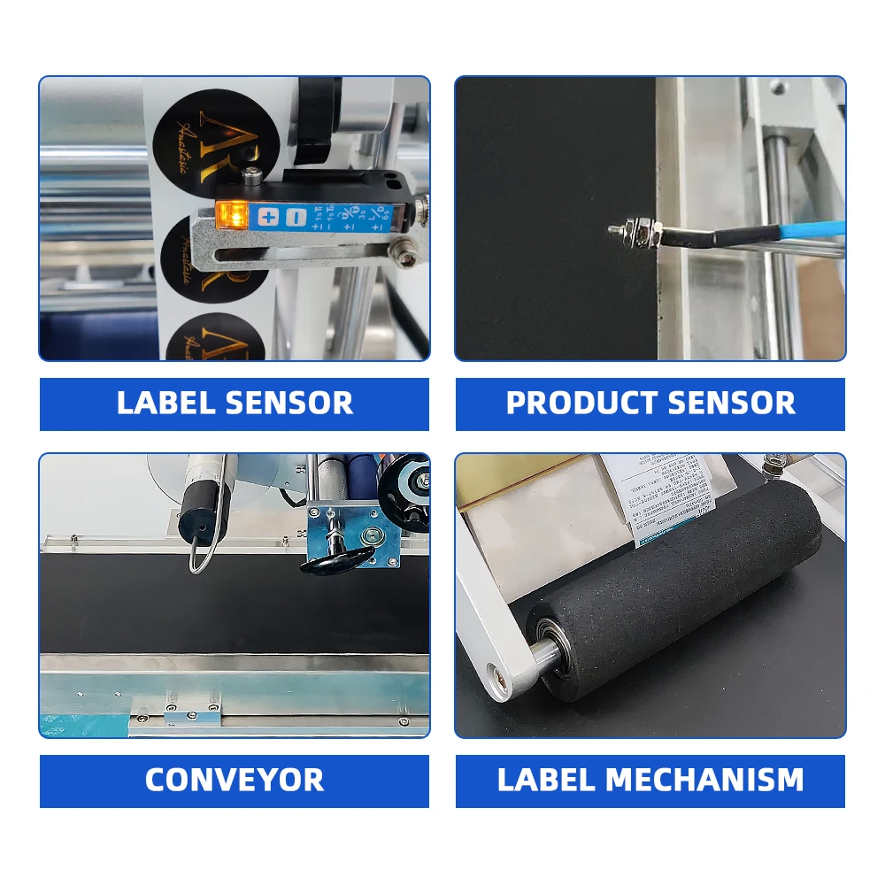 Desktop Automatic Flat Plane Surface Label Machine Applicator for Doypack Pouch Ziplock Bag Box