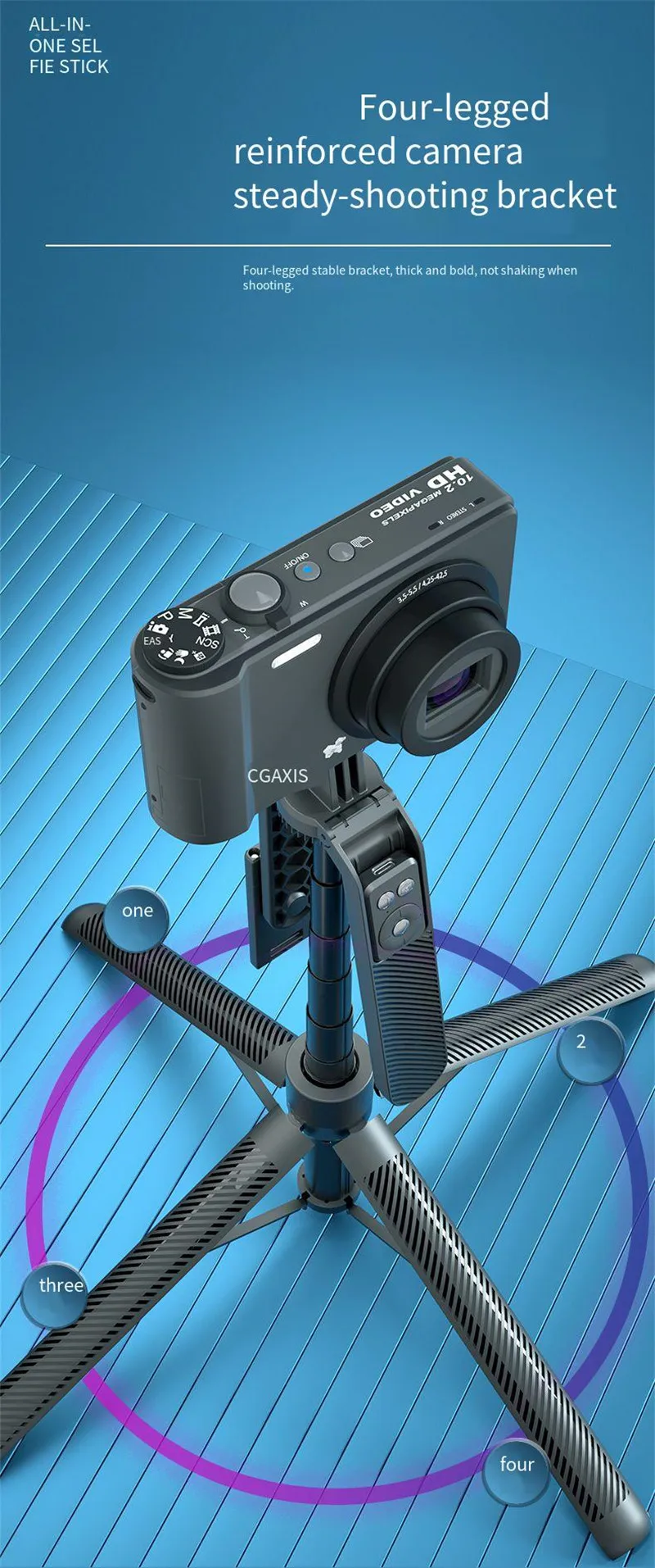A14 Aluminum Alloy 1.8m Tall Live Streaming Floor Tripod Stand Selfie Stick Quadripod Tetrapod Selfie Stick With Ring Light
