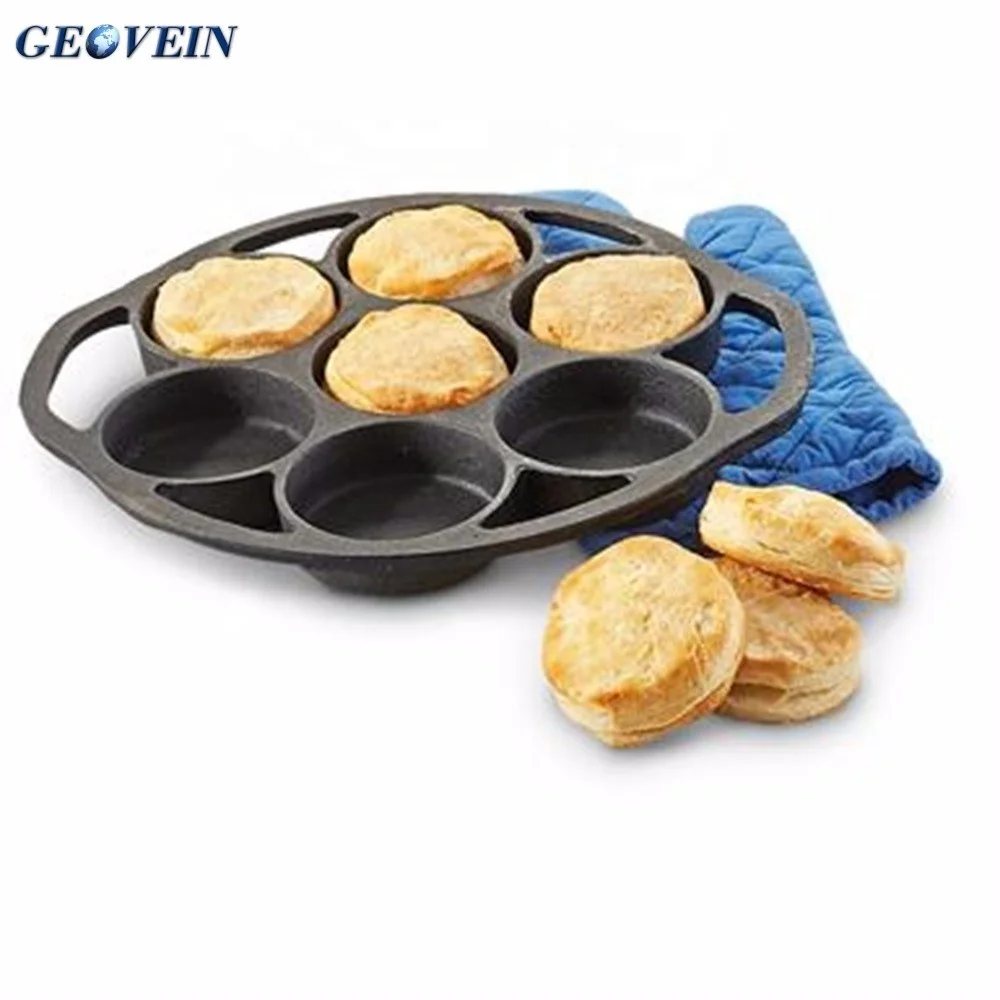 Lodge Mini Cake Pan, Seasoned Cast Iron, L7B3, with durable