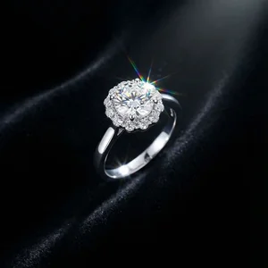 Large 8 Carat Moissanite Rings Fine S925 Sterling Silver Platinum Plated Wedding Rings Women Custom Shining Engagement Jewelry