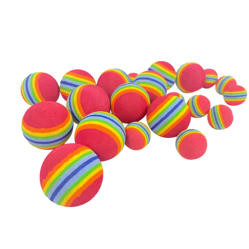 High Quality High Density Eva Foam Soft rainbow Bobo Dog Training Cat Toy Balls for Pet