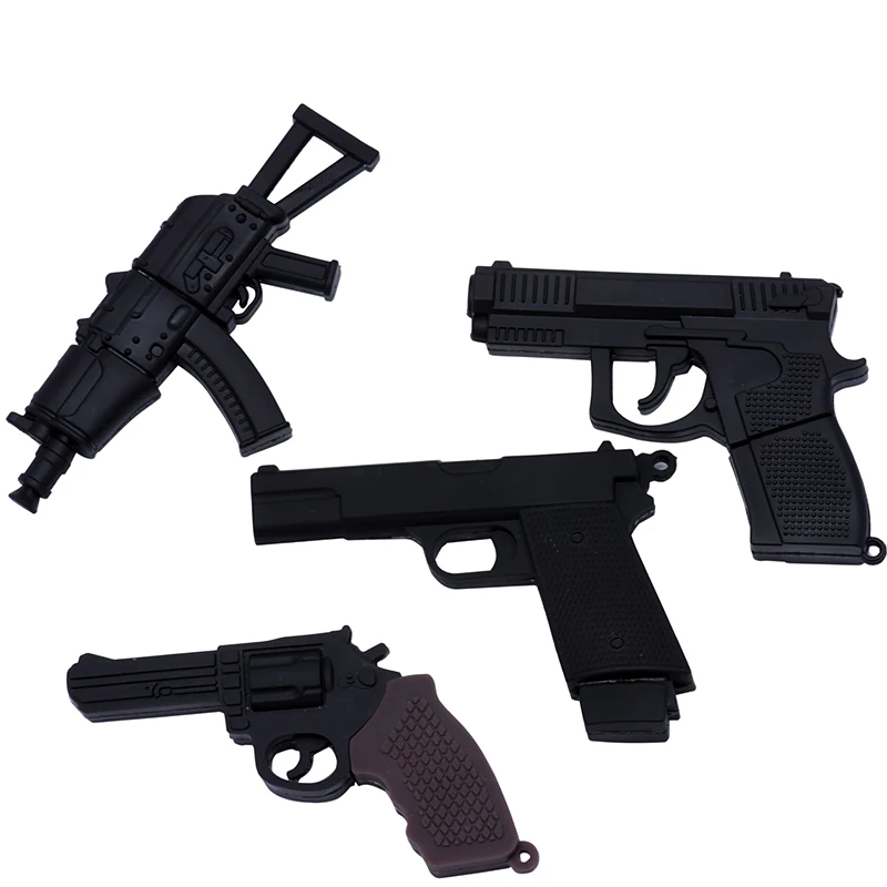 Customized PVC 3d Toy Gun Shape Usb Flash Drive 4GB 8GB USB 3.0 weapon Shaped Pendrive Cle Usb FlashDisk