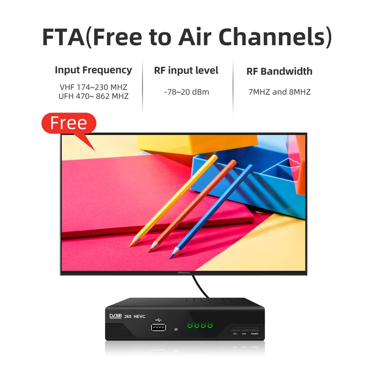Italy H265 10Bit Tv Decoder Support youtube FTA Satellite Dish Tv Decoder Digital Receiver Decoder