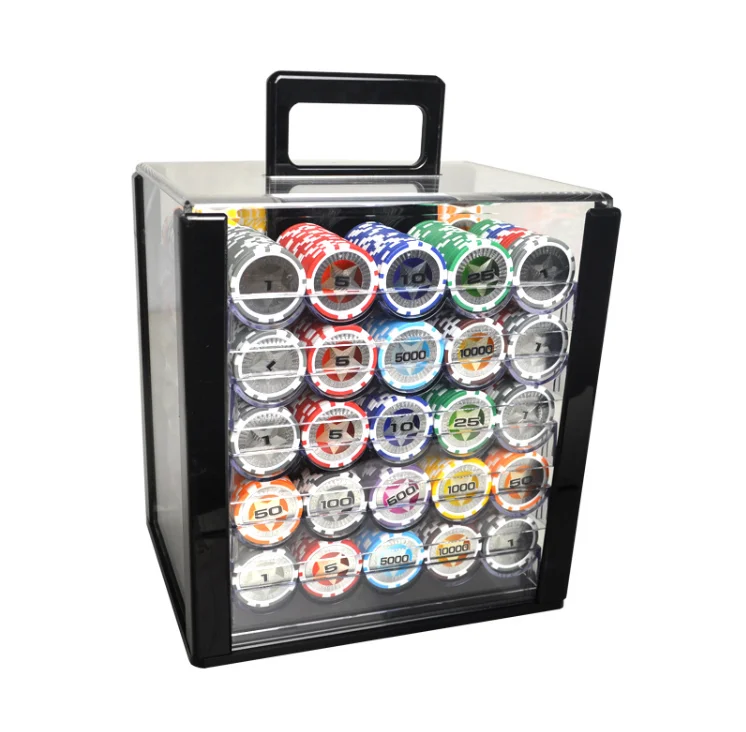 Wholesale 1000 Acrylic Poker Chips Set Poker Chips Carrier Cases