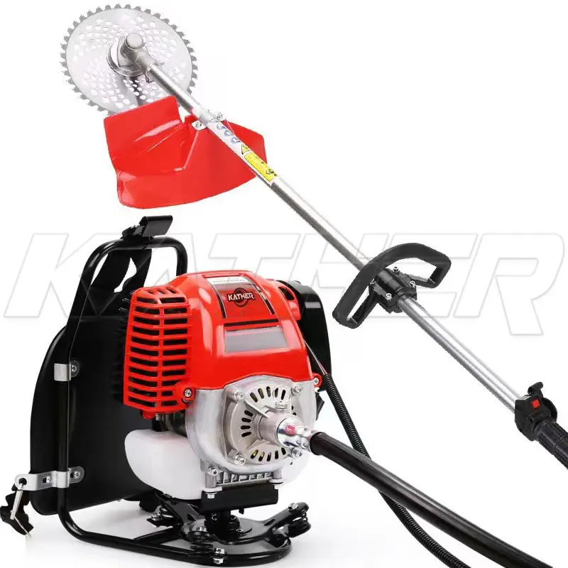 KATHER Backpack Brush Cutter Portable Garden Park Orchard Farm Power String Trimmer Grass Cutting Machine Lawn Mower 4 Stroke