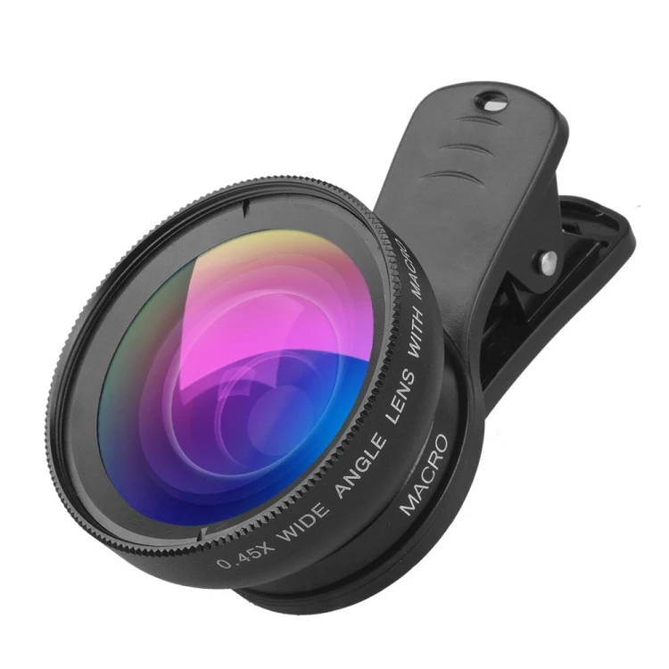 Obiettivo 2-in-1 Per Smartphone – Macro 12.5x E Grandangolo 0.45x, Clip Universale, Per La Maggior Parte Dei Telefoni
