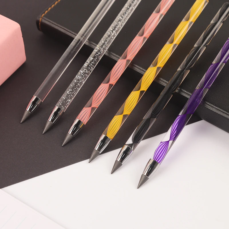 nuevo ultra-comprimido infinito lápiz novedad brillo colorido sólido
