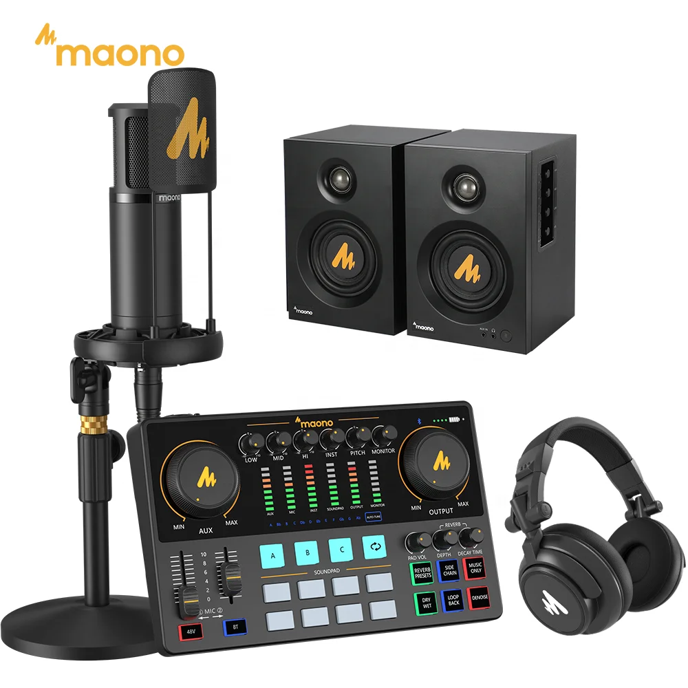 Maono スタジオオーディオインターフェース DJミキサー XLR