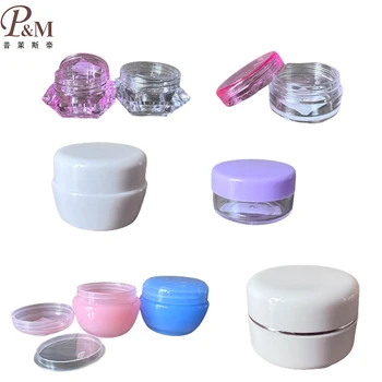Fashion wholesale 5g 10g 15g 20g 30g empty colorful cosmetic plastic jar with plastic screw cap