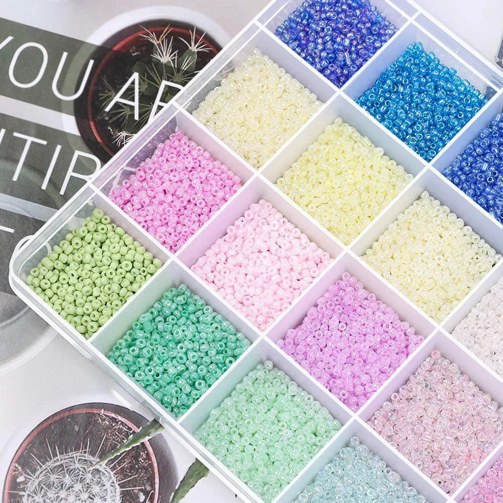 Swpeet Kit 603 Perles Rondes Verre 24 Couleurs 8mm – Fabrication Bijoux, Bracelets, Colliers Avec Ciseaux, Cordons & Aiguilles Inclus