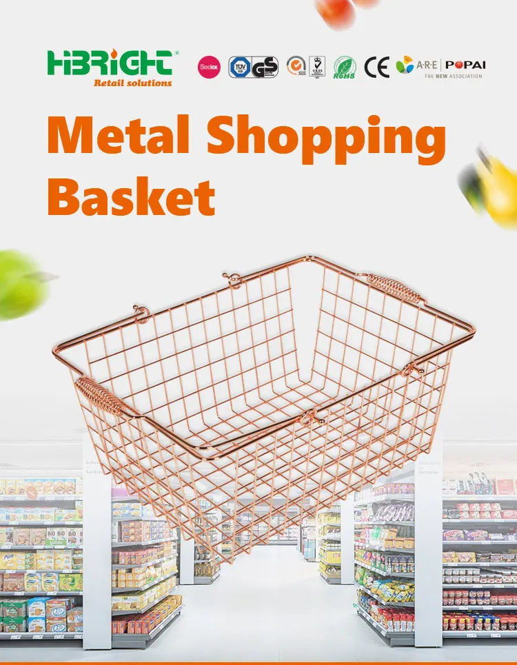 Large Mesh Stacking Metal Shopping Basket For Supermarket Buy Wire