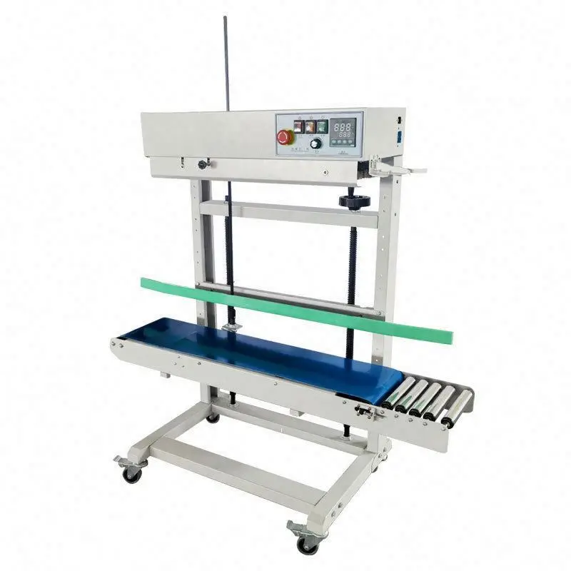 TEBAK SY-1120 Continuous Band Sealer Paper Plastic Bag Sealing Machine Vertical Heavy Load 50kg Plastic Machinery Plastic Sealer
