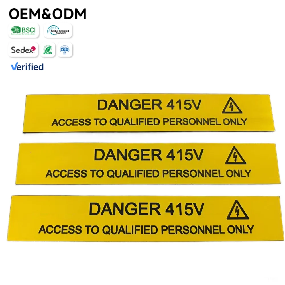 Custom Design Custom Material Label Free Sample Rush Order for Valve Tags Colours Name Plate Traffolyte Label Company