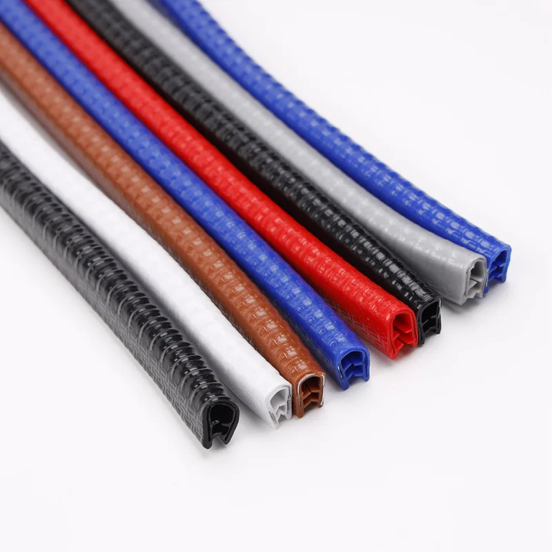 Custom PVC Extruded Profile Rubber Sealing Strip Built in Shaped Steel Sheet U Shape Edge Trim Car Door Edge Guards Protector