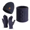 Navy blue diamond patterned twisted floral 3-piece set