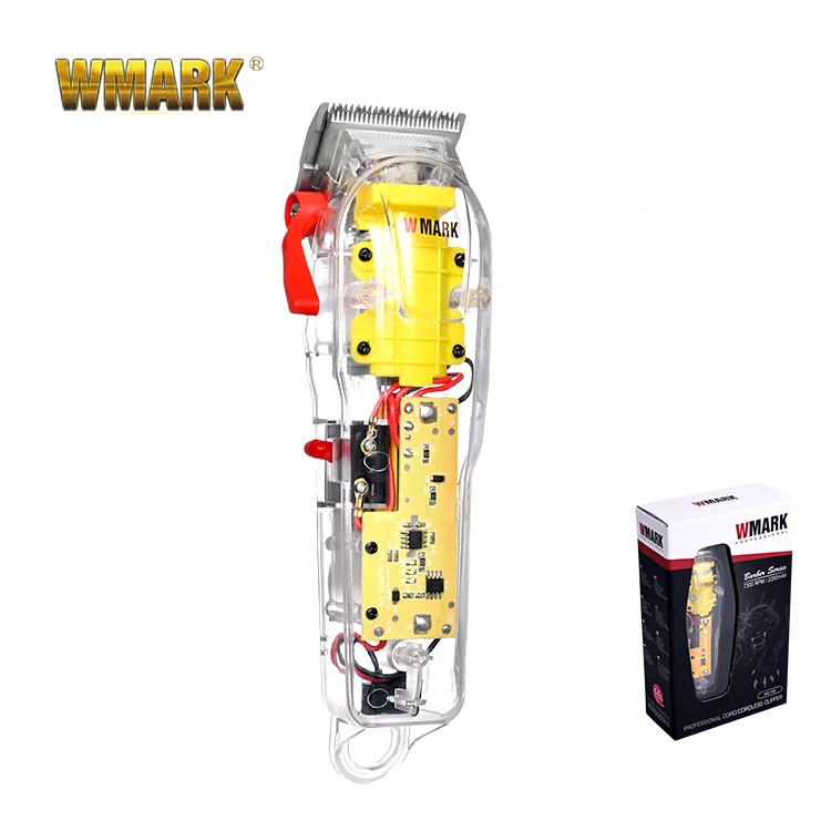 WMARK NG-108 7300RPM プロ仕様 全透明 USB充電式 ヘアクリッパー