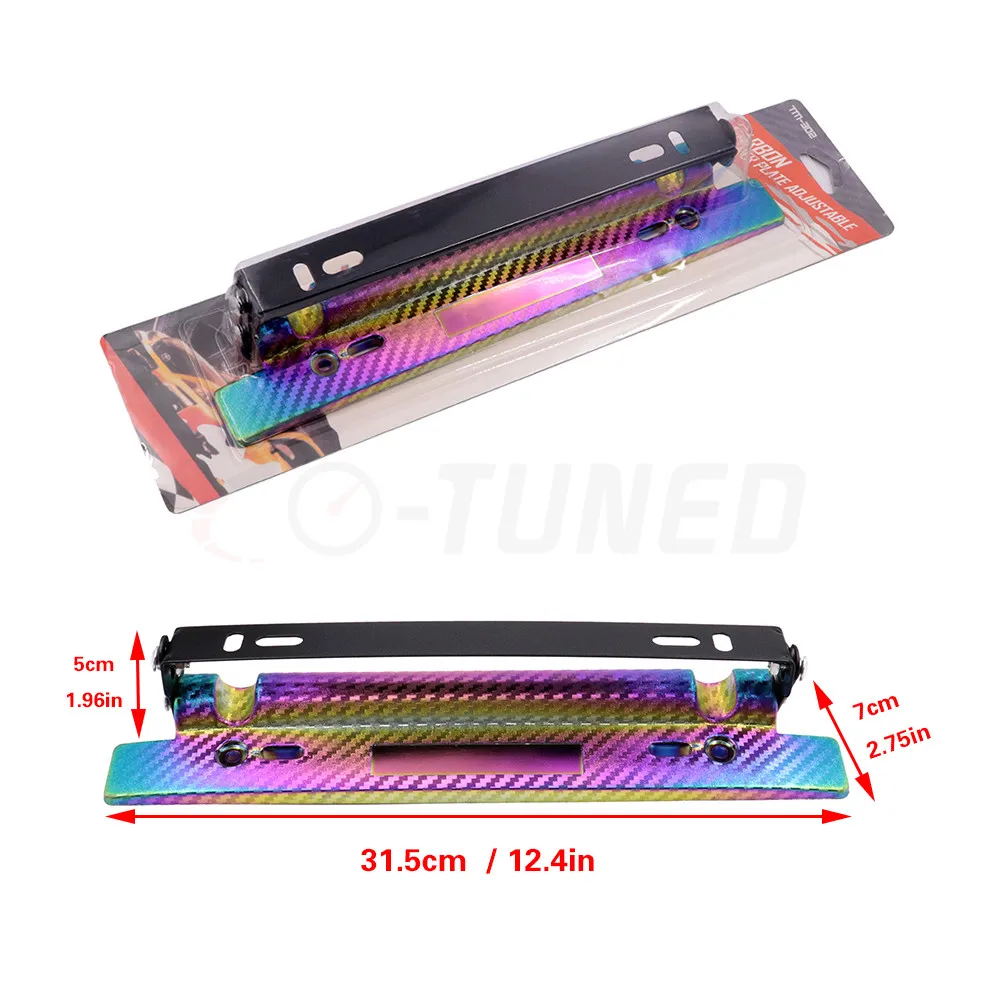 UniversalCarbon Car JDM Styling  Rotating Number Plate Adjustable Bracket Racing License Plate Frames Tag Holder
