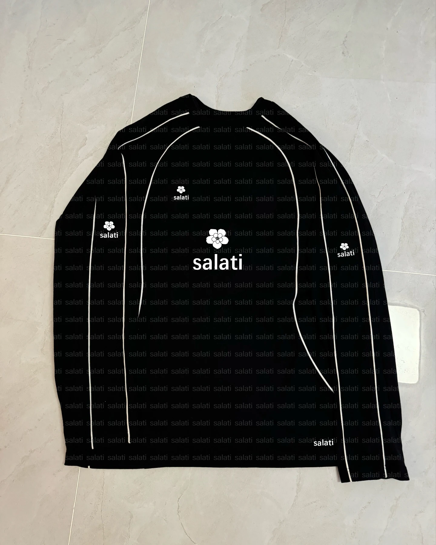 Salati Custom Streetwear Logo Boxy Oversized Long Sleeve Retro Vintage Men Club Jersey T-shirt Football Shirt Soccer Wear Jersey