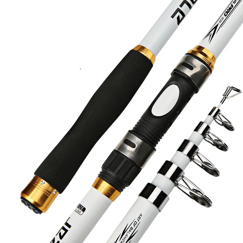 3.6m-7.2m fiber stream pole telescopic spinning freshwater fishing rod new Combo Set, 2.1m/6.89ft, 2PCS Rods, 2PCS Reels Fishing Rod Superhard Carbon Fiber