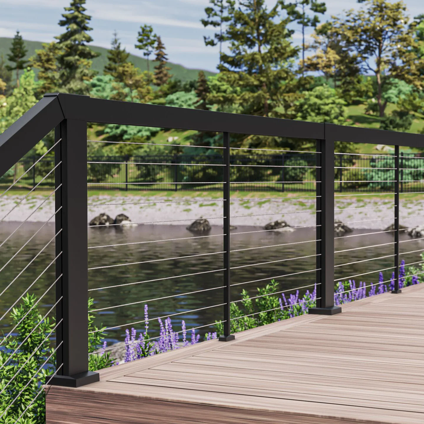 Custom Steel Balustrade Wire Rope Handrail Cable Railing for Deck Balcony Staircase