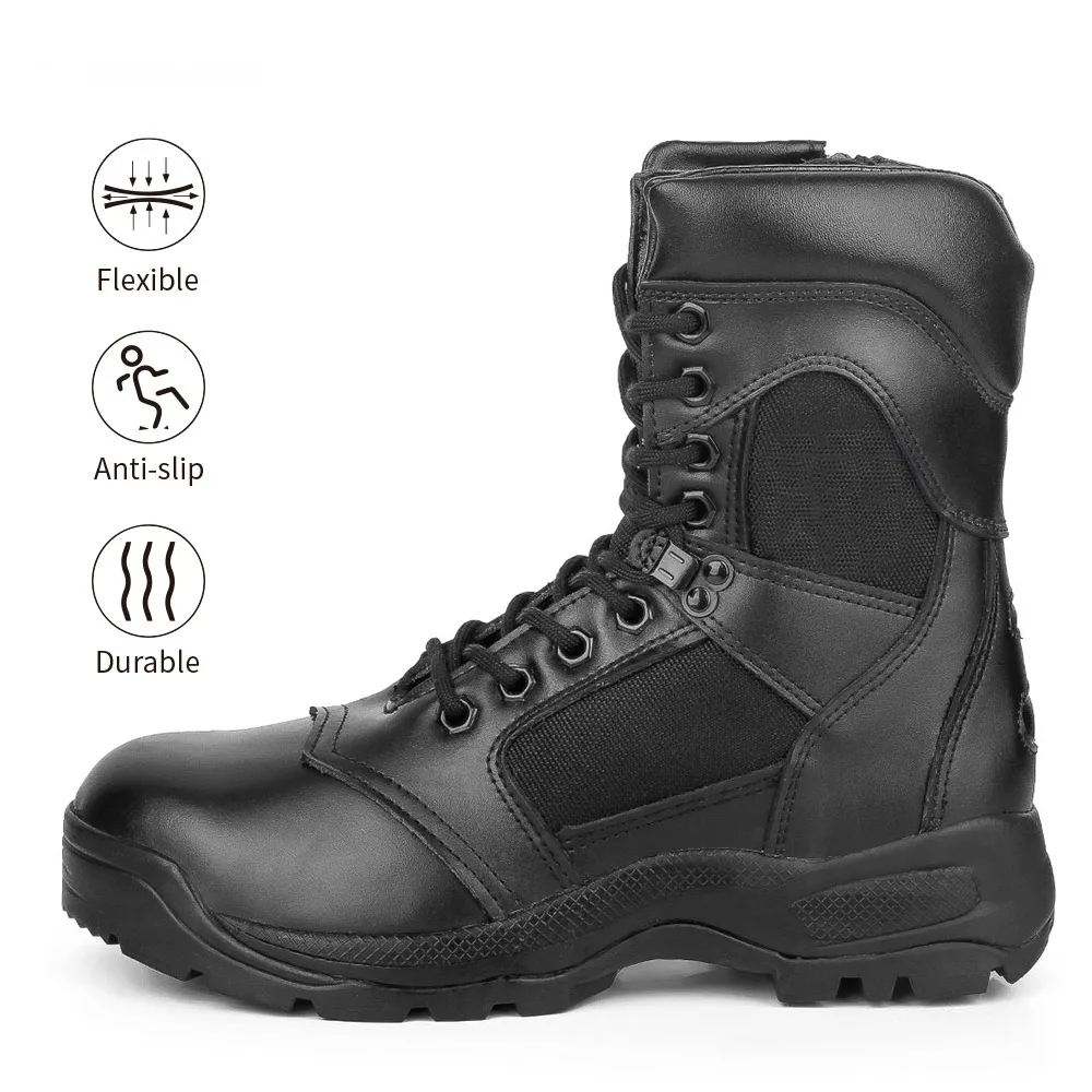 Factory Supply Tactical Boot with Genuine Leather and Steel Toe Safety Boot for Personal Defense Equipment