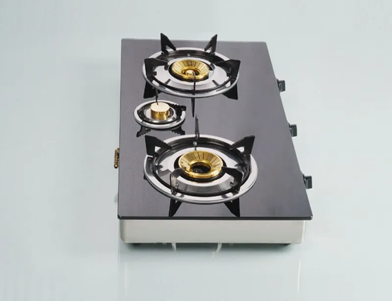 China Hot Selling Three Burner Glass Top Home Cooker Kitchen Gas Stove  Cooker Gas