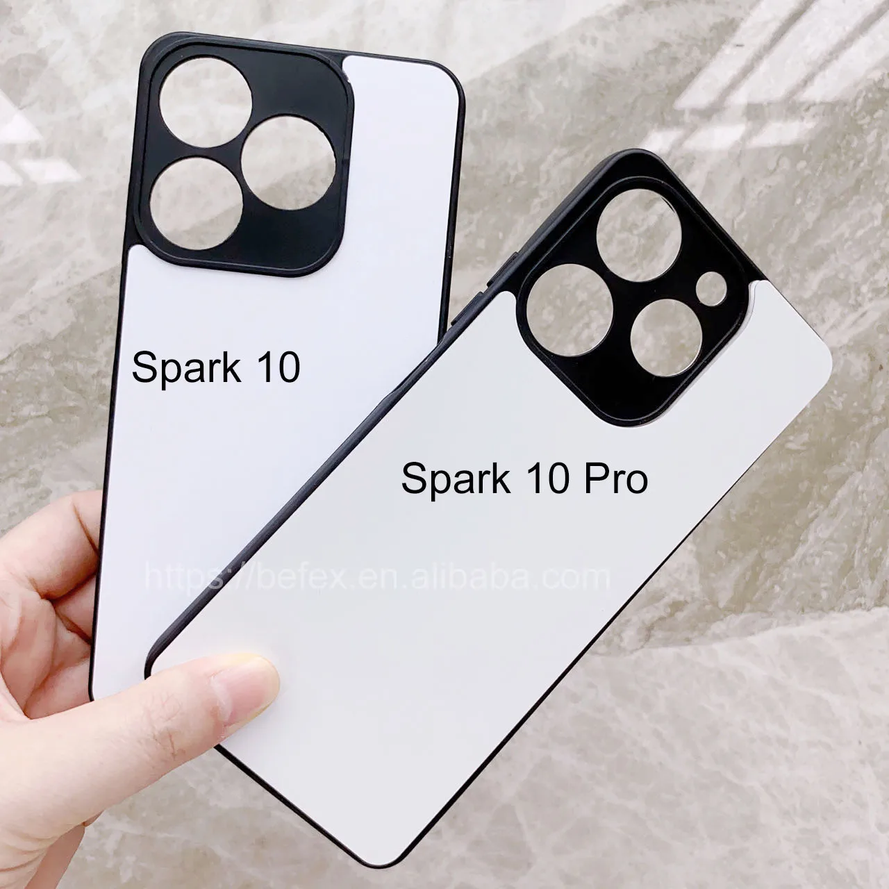 2D Sublimation Phone Case 2 in 1 Aluminum Sublimate Phone Case for TECNO Spark 10 Spark 10 Pro