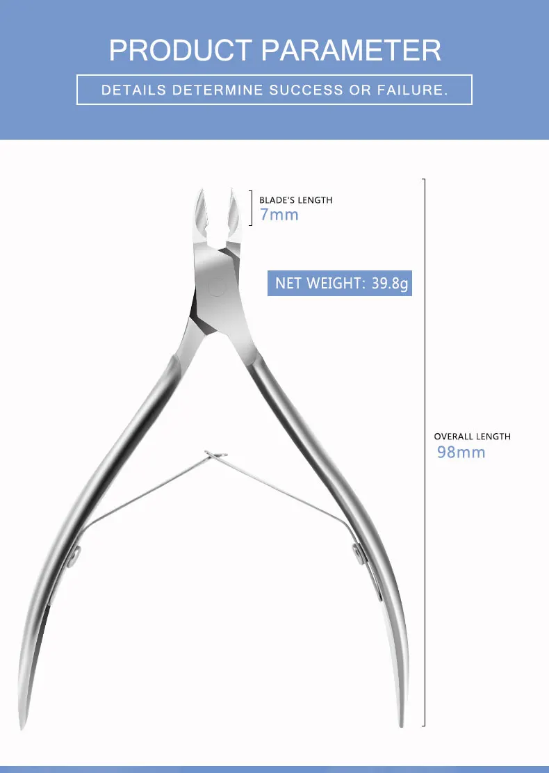 Beauty Tool Factory Customized Nailclippers Stainless Steel Golden Cuticle Clipper Wholesale