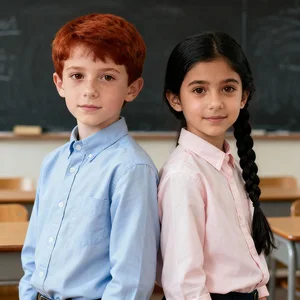 Factory Price Kids Long Sleeve Non-Iron Stretch Cotton Formal  School Uniform Button up Shirt Blouse Button Down Uniform