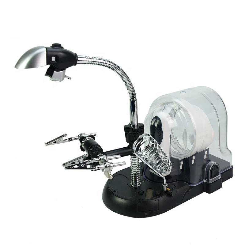 NO.7761 LED Magnifying Lamp with Clamp Dimmable Magnifier Desk Lamp/Task Lamp Highly Adjustable Metal Swing Arm Workbench