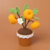 Snow five-Orange pot (brown pot+Crocheted lawn)