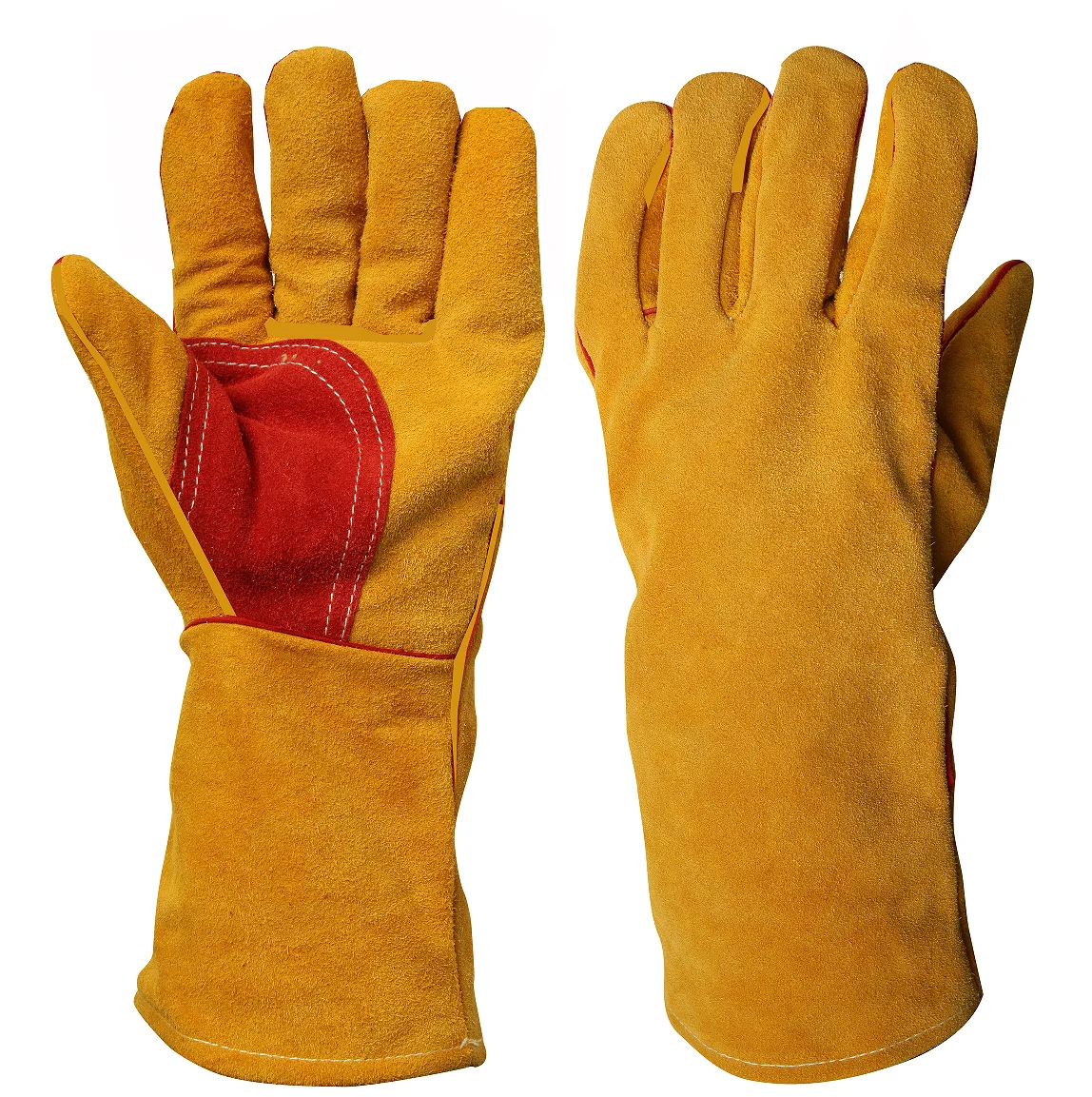 High Quality Full Grain Heat Resistant Leather Welding Gloves Safety Work Protection for Welding Welding Soldering Supplies supplier