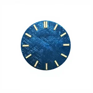 Customize Copper Alloy Meteorite Watch Dial with Blue Coating BGW9 Luminous Indexes OEM Logo